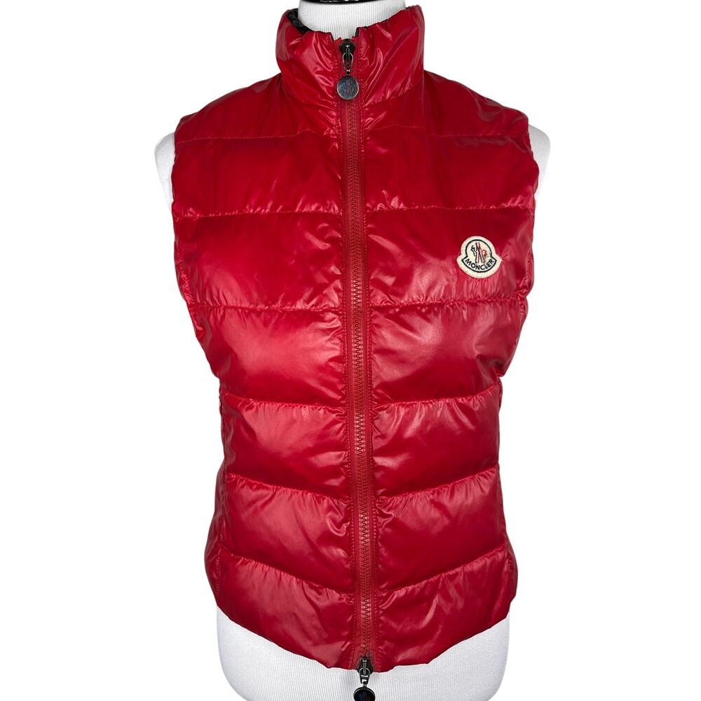 Moncler Ghany Vest, Puffer, Red, Size XS (0), Women's